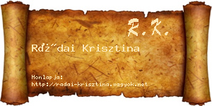 Rádai Krisztina névjegykártya